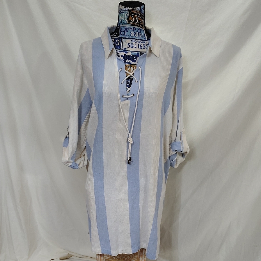 Striped Blue and White Women's Dress